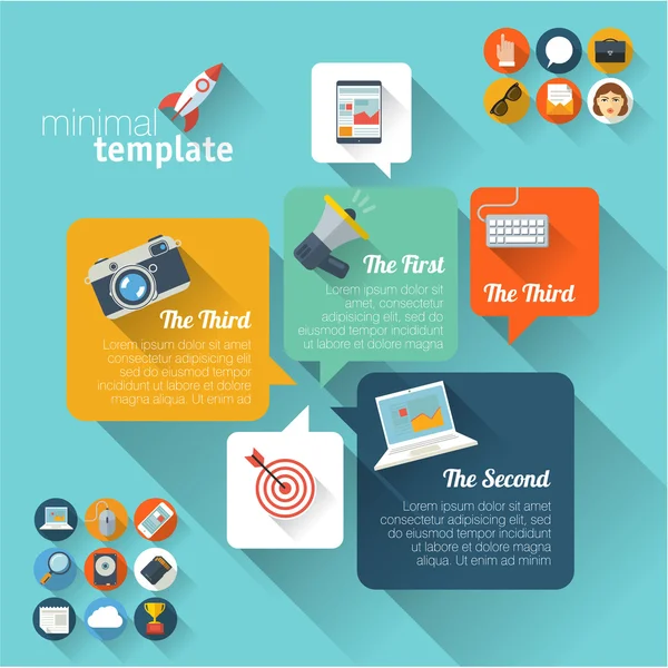 Minimalist düz vektör Icon set.