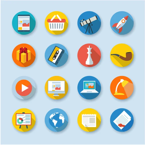 Flache Vektor Design Icon Set. — Stockvektor