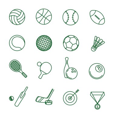 Spor vektör Icon set.