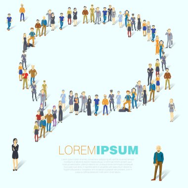 İnsanlar konuşma balonu sembolü kalabalık.