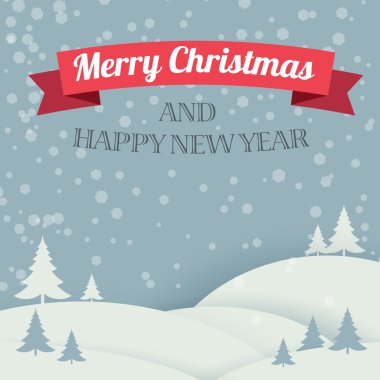 Noel retro tebrik kartı vektör şablonu.