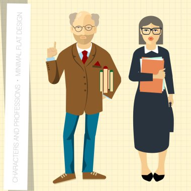 Profesörler iki düz stil içinde.