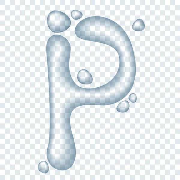 Clear water   ABC. Letter P. — Stock Vector