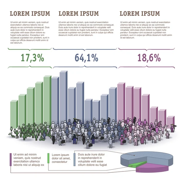 Demografie Infographics. sjabloon. — Stockvector