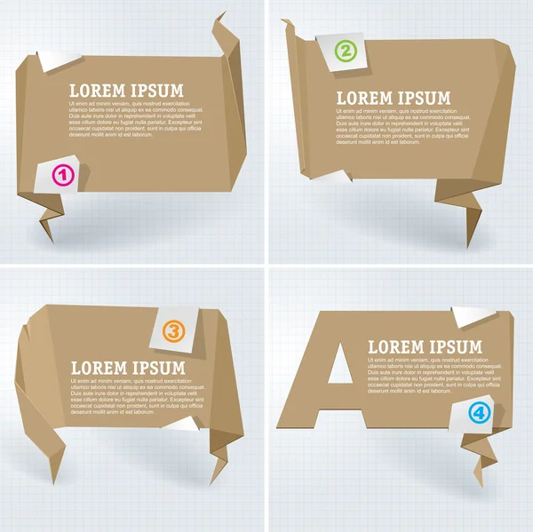 Cardboard infographic banners. — Stock Vector