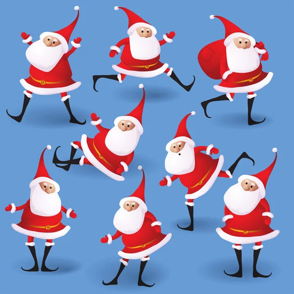 Kerst met grappige Santa. — Stockvector