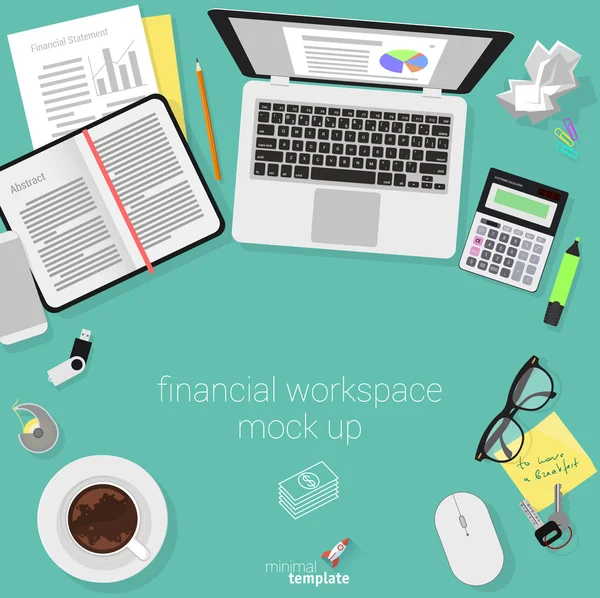 Düz tasarım muhasebeci çalışma alanı.