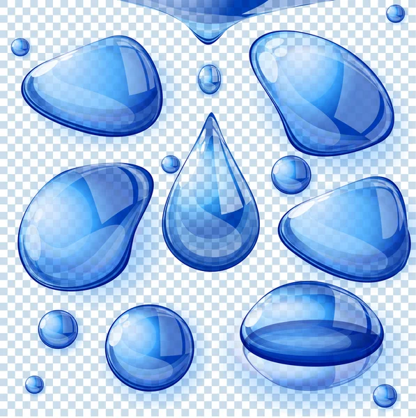 Clear transparent refracting drops. — Stock Vector