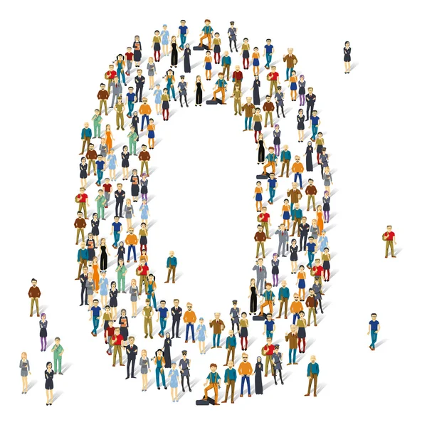 İnsanlar kalabalık. ABC, O harfi