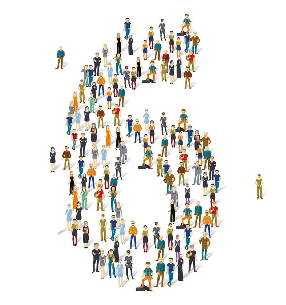 People crowd.   figures, 6 — Stock Vector