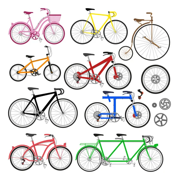 Цветные велосипеды — стоковый вектор