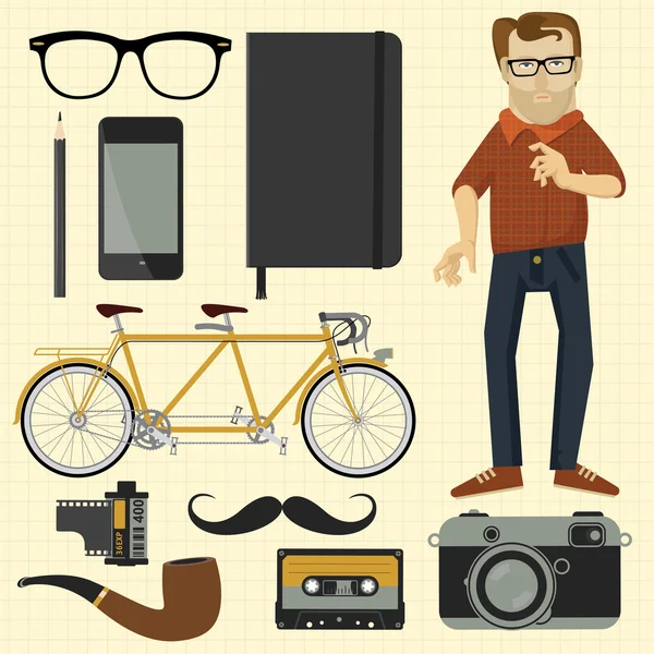 Hipster fundo conceito infográfico —  Vetores de Stock