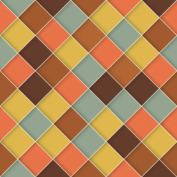 レトロなスタイルの正方形のシームレス背景. — ストックベクタ
