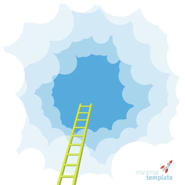 Ladder to the sky and cloud — Stock Vector