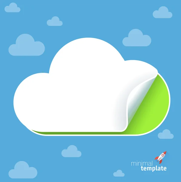 Wolk sticker sjabloon. — Stockvector