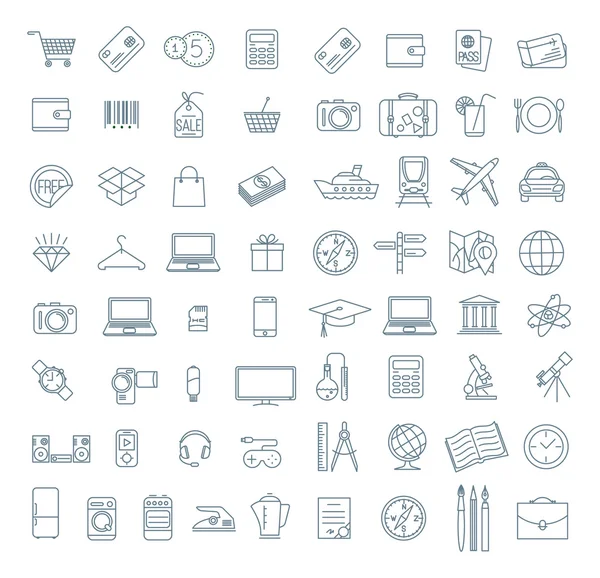 Thin line icon collection. — Stock Vector