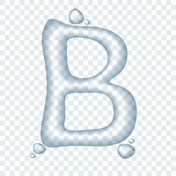 Water transparent ABC. Letter B. — Stock Vector