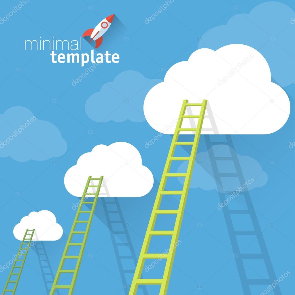 Ladder to clouds.   minimalistic design