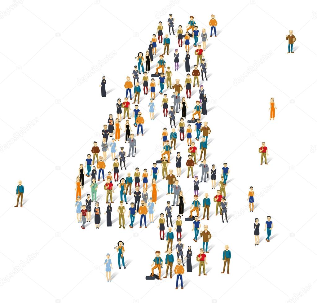 People crowd.   figures, 4