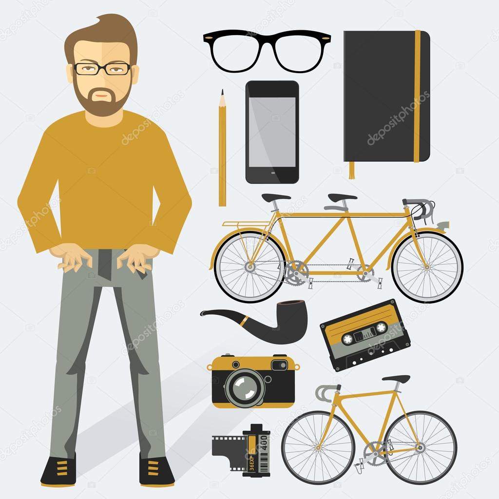 Hipster infographic concept background