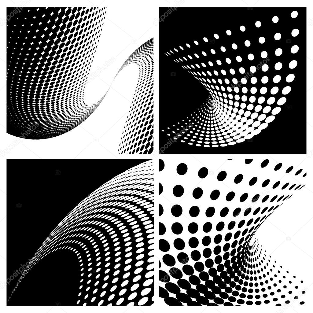 Raster dotted backgrounds set.