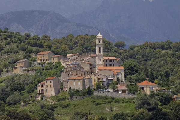 Village colline de Soveria, près de Corte dans le centre de la Corse, France, Europe — Photo