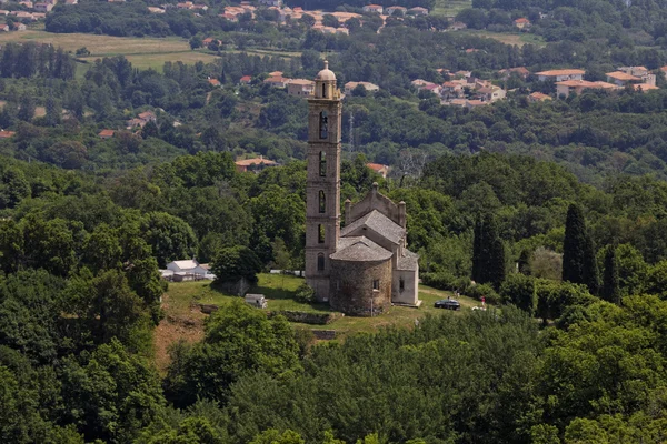 Farní kostel San Nicolao, Paroissiale de San Nicolao, Costa Verde, Korsika, Francie, Evropa — Stock fotografie