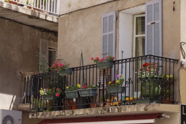 Eski kasaba Bonifacio, Corsica, Fransa, Avrupa'nın balkon