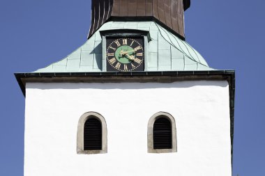 Tower of the St Nikolai church in Bad Essen, Osnabrück country, Lower Saxony, Germany