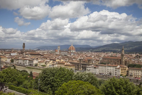 Florence, panoramisch uitzicht eith oude binnenstad, Toscane, Italië, Europa — Stockfoto