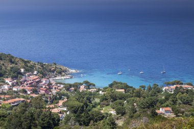 Görünüm köyün Sant'Andrea, Elba, Toskana, İtalya, Europe