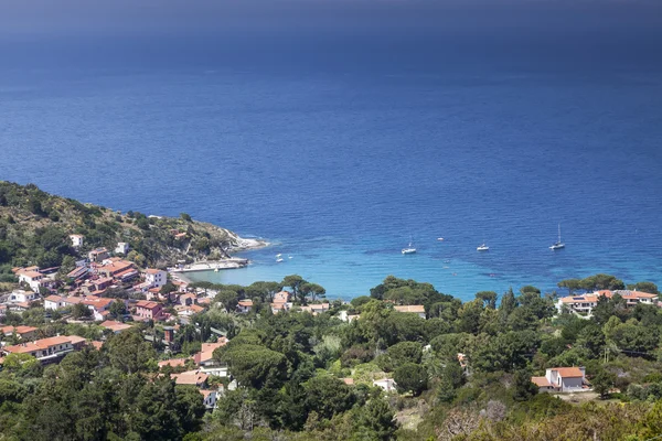 Vista da aldeia Sant 'Andrea, Elba, Toscana, Itália, Europa — Fotografia de Stock