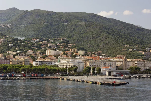 Bastia, pohled z trajektu, Korsika, Francie, Evropa — Stock fotografie