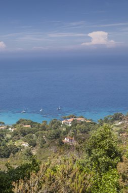 Görünümü köyün Sant'Andrea, Elba, Toskana, İtalya