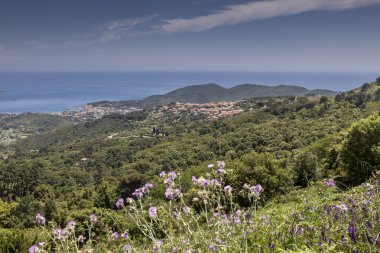 San Piero, küçük dağ köyü, Elba, Toskana, İtalya
