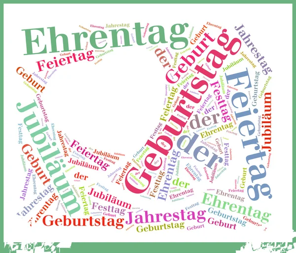 Cumpleaños o Geburtstag Word Cloud Concept — Foto de Stock