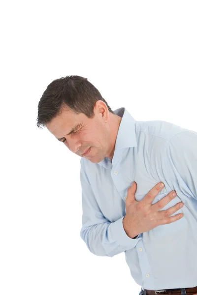 Young Businessman Suffering Chest Pain Problem — Stock Photo, Image