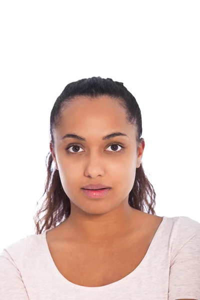 Serious Face de uma jovem mulher indiana asiática — Fotografia de Stock