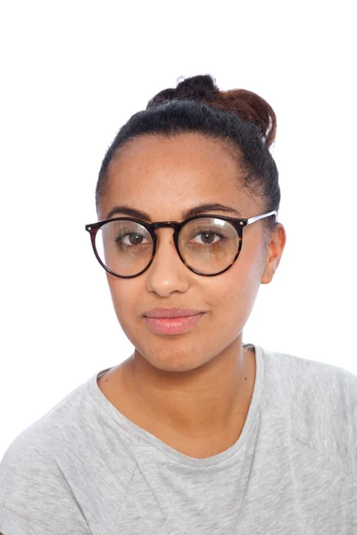 Close up Asian Indian Girl Wearing Eyeglasses — Stock Photo, Image