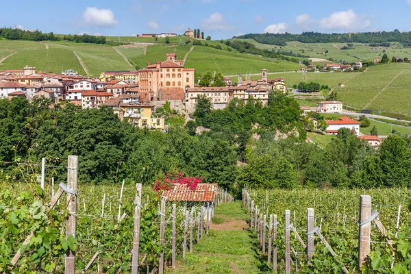 Piccola città di barolo e vigneti in Italia . — Foto Stock