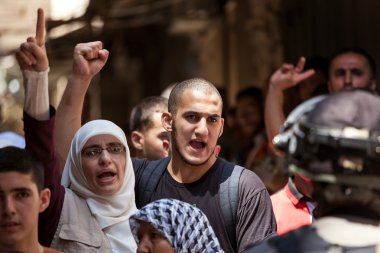 Eski Kudüs şehri, İsrail'in Filistin protesto.