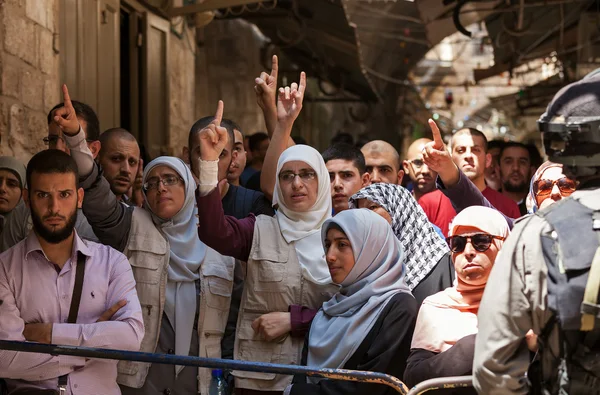 Demonstracji palestyńskich w Jerozolimie. — Zdjęcie stockowe