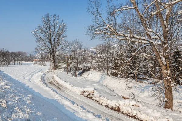 Widok wsi w zimie. — Zdjęcie stockowe