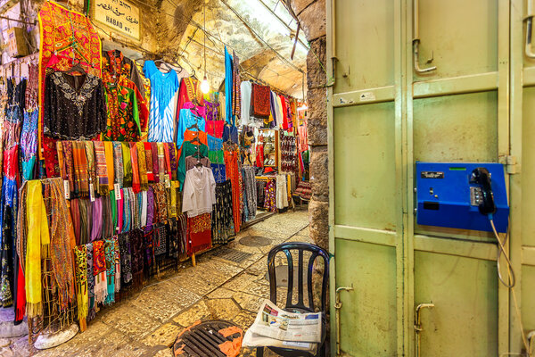 Market in Old City of Jerusalem, Israel.