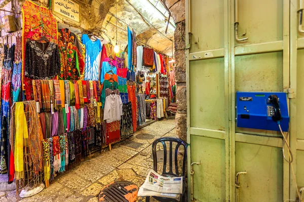 Trh ve staré město Jeruzalém, Izrael. Royalty Free Stock Obrázky