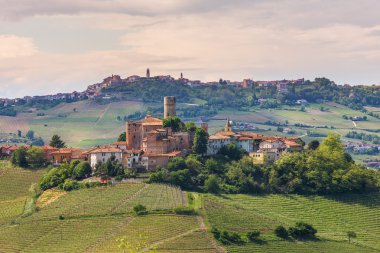 Small town on the hill in Italy. clipart