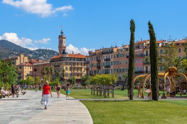 Promenade du Paillon in Nice, France. clipart