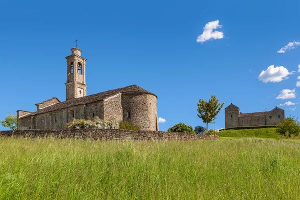 Old church under blue sky in Piedmont, Italy. — Stockfoto