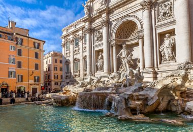 trevi Fountain Roma, İtalya 'da.