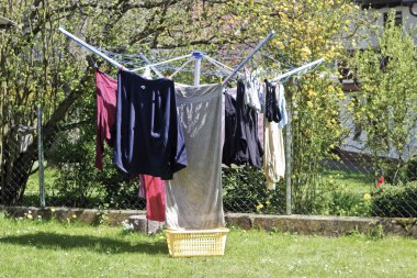 Clothline üzerinde asılı Çamaşırhane